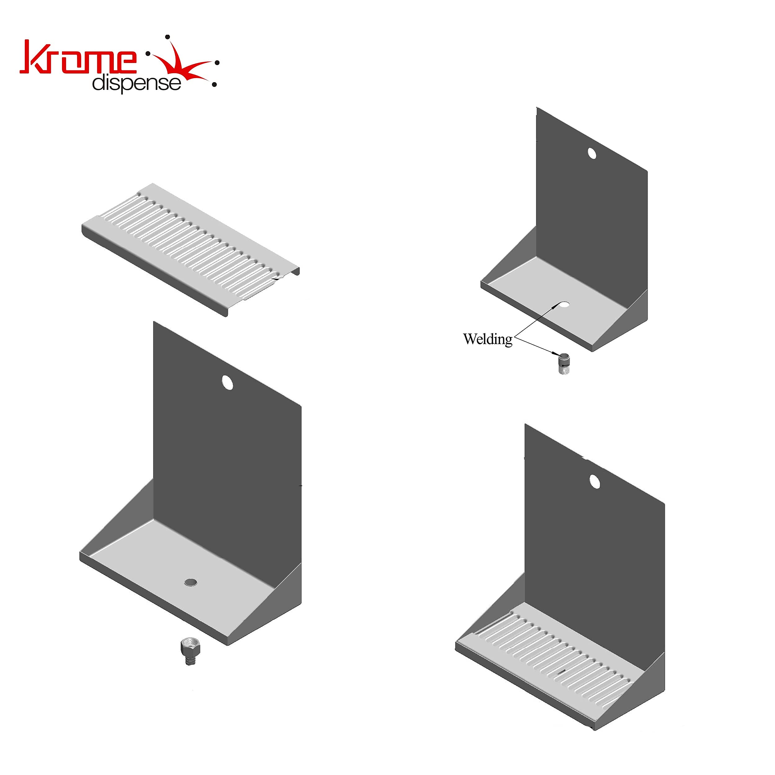Premium Brushed Stainless Steel Drip Tray with Drain - 12