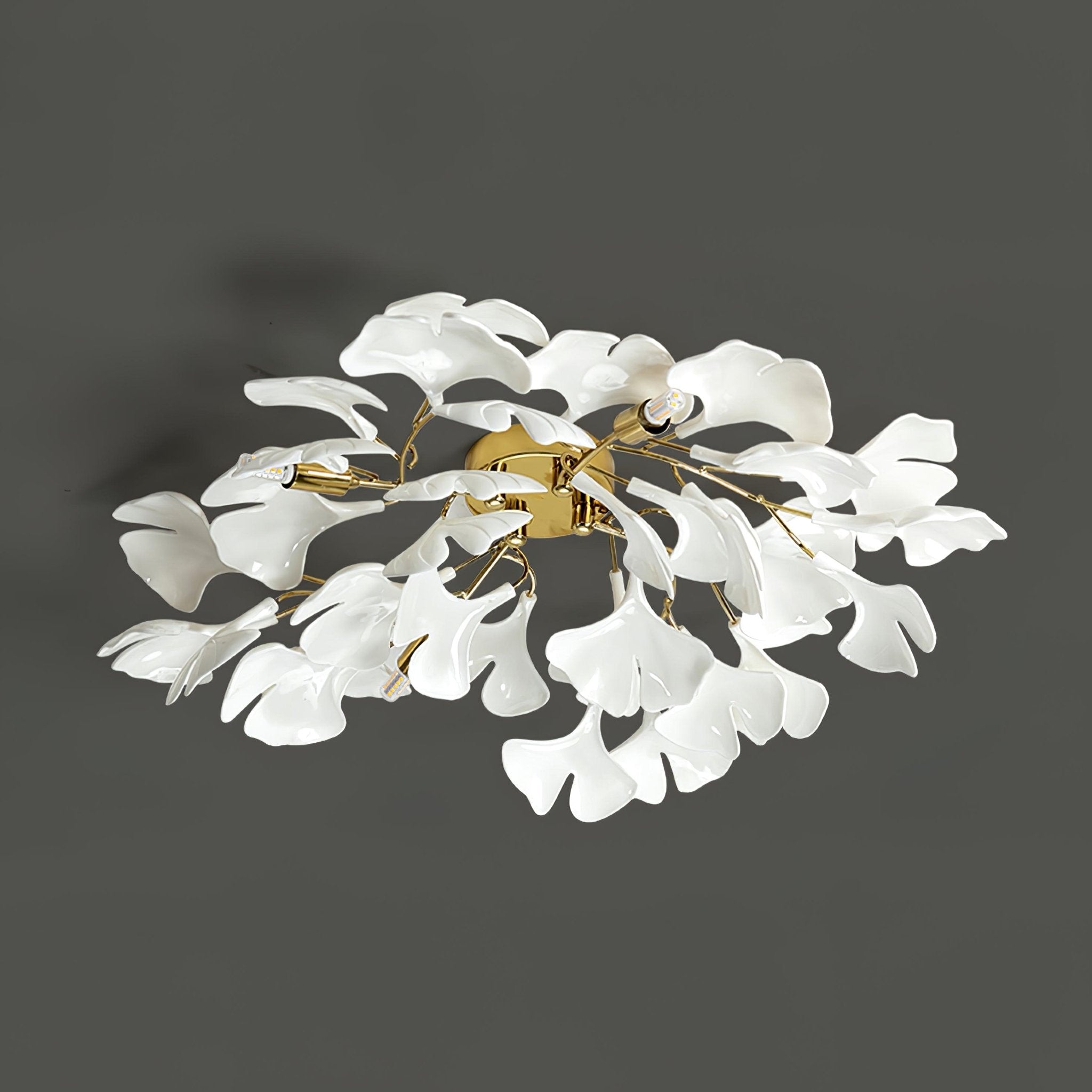Modern Gingko Leaf Ceiling Light Fixture - Elegant Nature-Inspired Lighting for Living Room, Bedroom, and Dining Room Decor