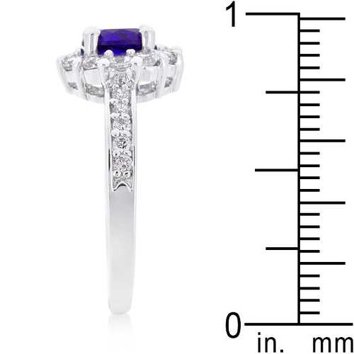 Exquisite Purple Halo Engagement Ring - 14K White Gold Diamond Accent Wedding Band for Women | Perfect Proposal, Anniversary & Valentine's Day Gift