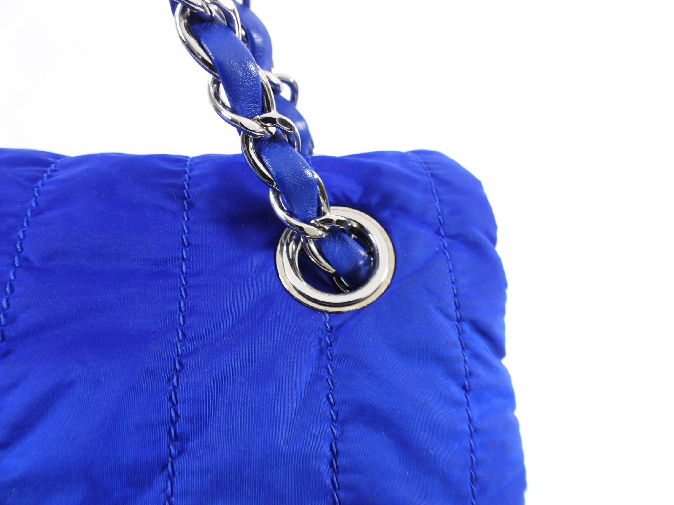 Chanel 12P Cobalt Blue Nylon Flap Bag with Pouch - Luxury Designer Shoulder Bag for Women | Perfect for Evening Parties, Date Nights & Special Occasions
