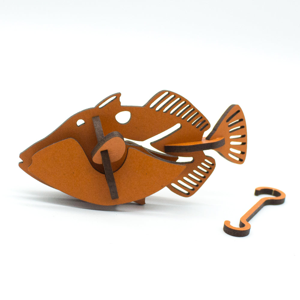 3D Wooden Puzzle Kit - Humuhumunukunukuapuaʻa Reef Triggerfish DIY Model for Adults & Teens | Creative Home Decor, Gift for Fish Lovers, Ocean Theme Craft Project