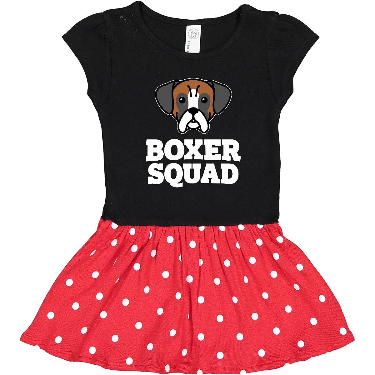 Inktastic Dog Boxer Squad Toddler Dress - Cute & Comfortable Cotton Dress for Girls, Perfect for Playdates, Parties & Everyday Wear