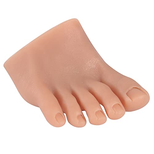 YEEFAIRY Silicone Nail Practice Foot Mannequin - Adjustable Fake Half Foot Model with 30PCS Nails for Acrylic Nails Art Training, Display & Pedicure Practice - Realistic Flexible False Foot (Right) - Perfect for Nail Salon Training, Home Practice & Professional Demonstrations