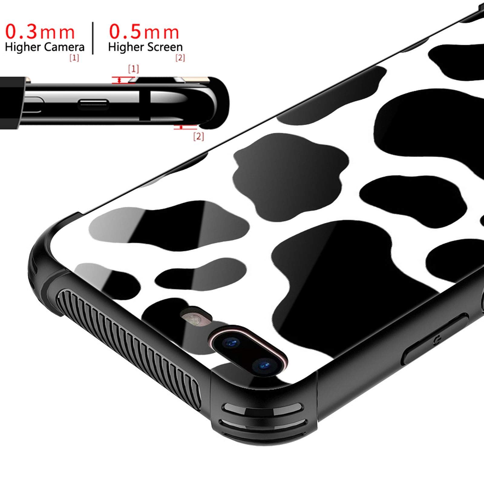 Premium Shockproof iPhone 8/SE 2020 Case with Fantasy Cow Print - Cute Graphic Design for Girls, Anti-Scratch Hard PC Back Cover - Perfect for School, Work & Everyday Protection