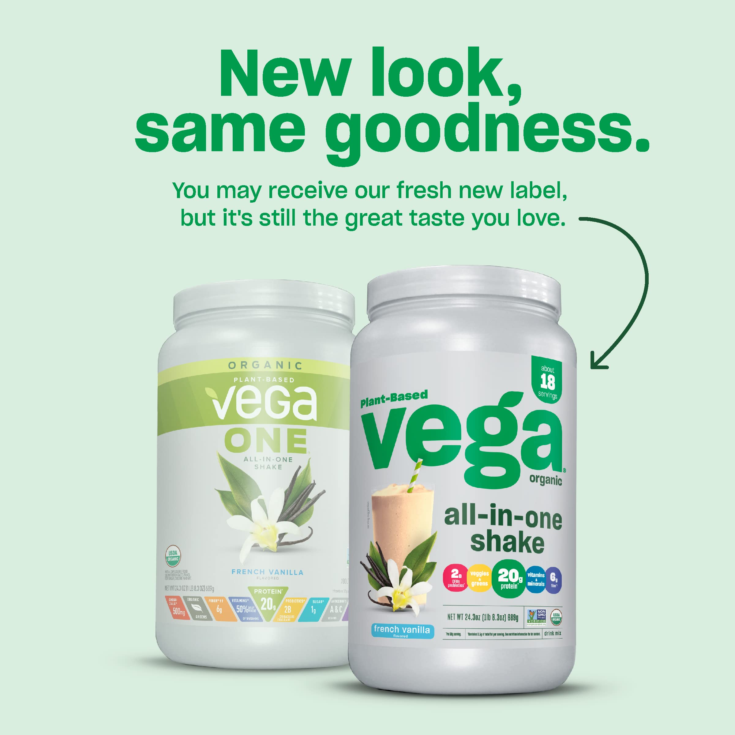 Organic Vega Protein Powder - Berry Flavor, 24.3oz (Large) | Plant-Based Protein Shake for Muscle Recovery & Post-Workout | Vegan, Gluten-Free, Non-GMO | Smoothies & Healthy Breakfasts