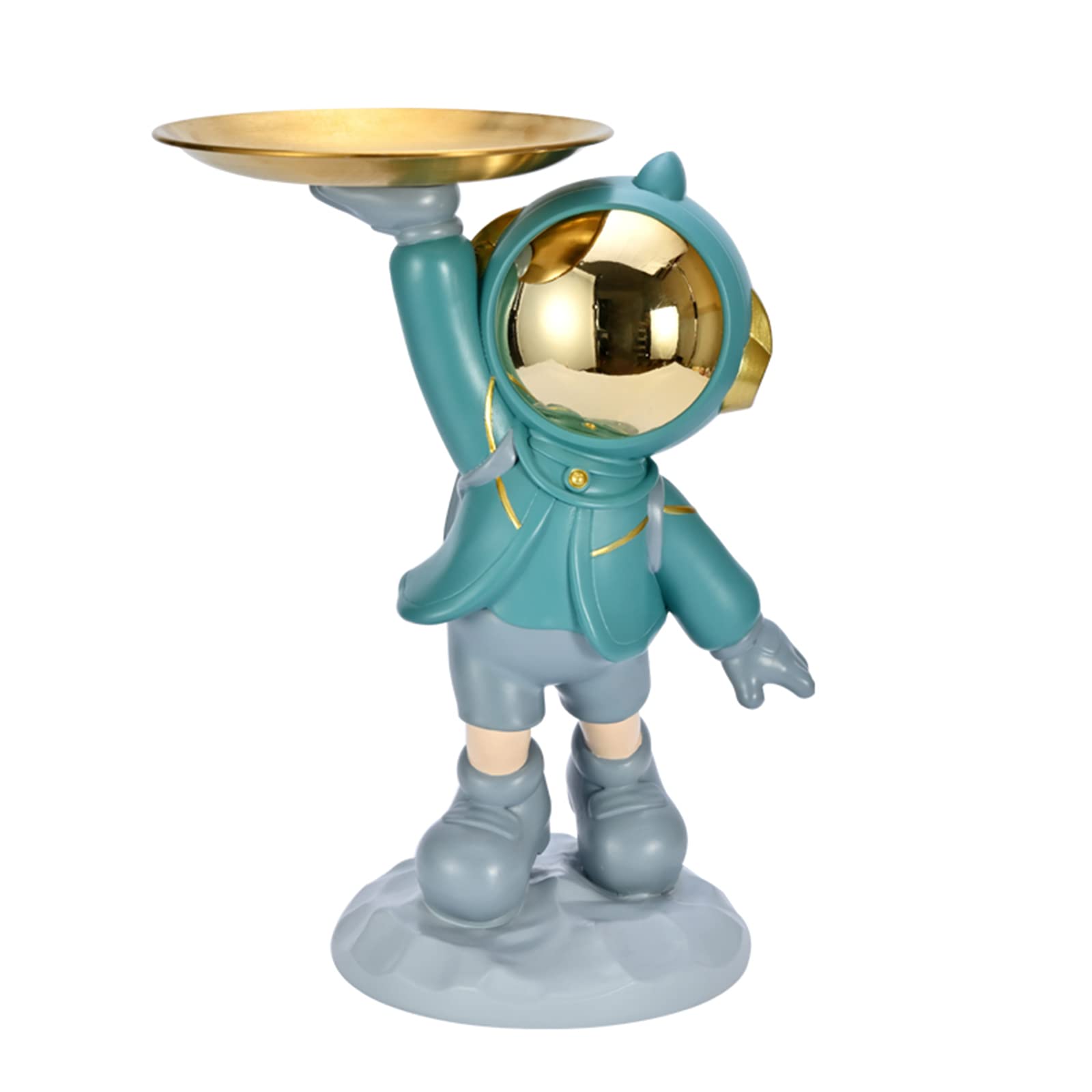 Jalormon Astronaut Resin Figurine - Spaceman Sculpture for Jewelry, Candy & Key Storage - 7.9x6.3x10.6in Office & Home Decor - Perfect for Sci-Fi Lovers & Space-Themed Room Decor