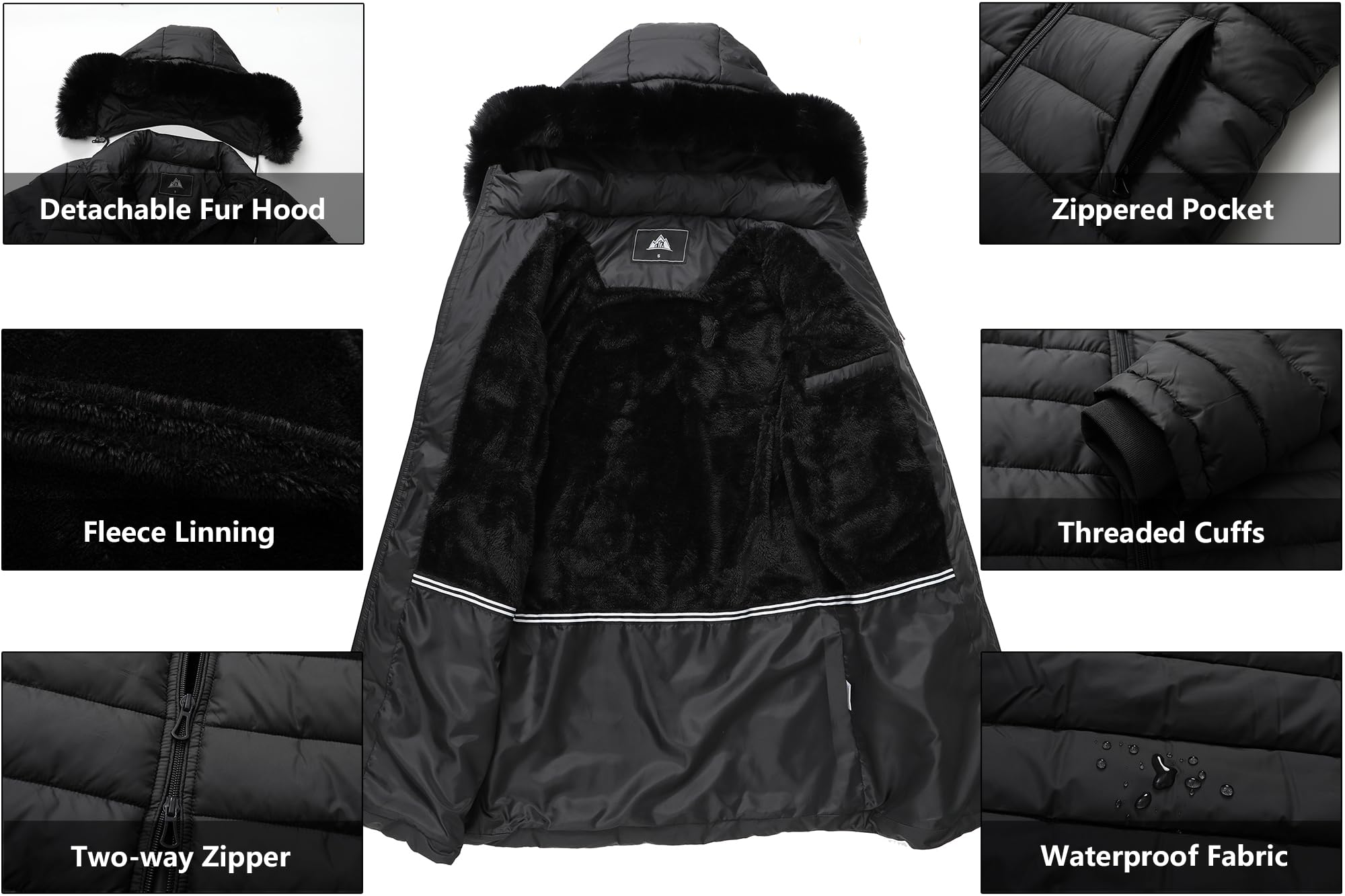 Women's Waterproof Long Puffer Jacket - Thickened Down Winter Coat for Extreme Cold | Warm & Windproof Outerwear for Snowboarding, Skiing & Outdoor Activities