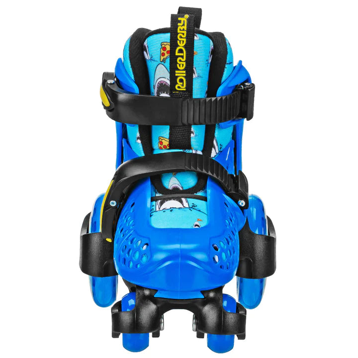 RDS Fun Roll Pizza Shark Adjustable Roller Skates for Kids & Adults - Outdoor & Indoor Skating, Birthday Gifts, Family Fun Activities