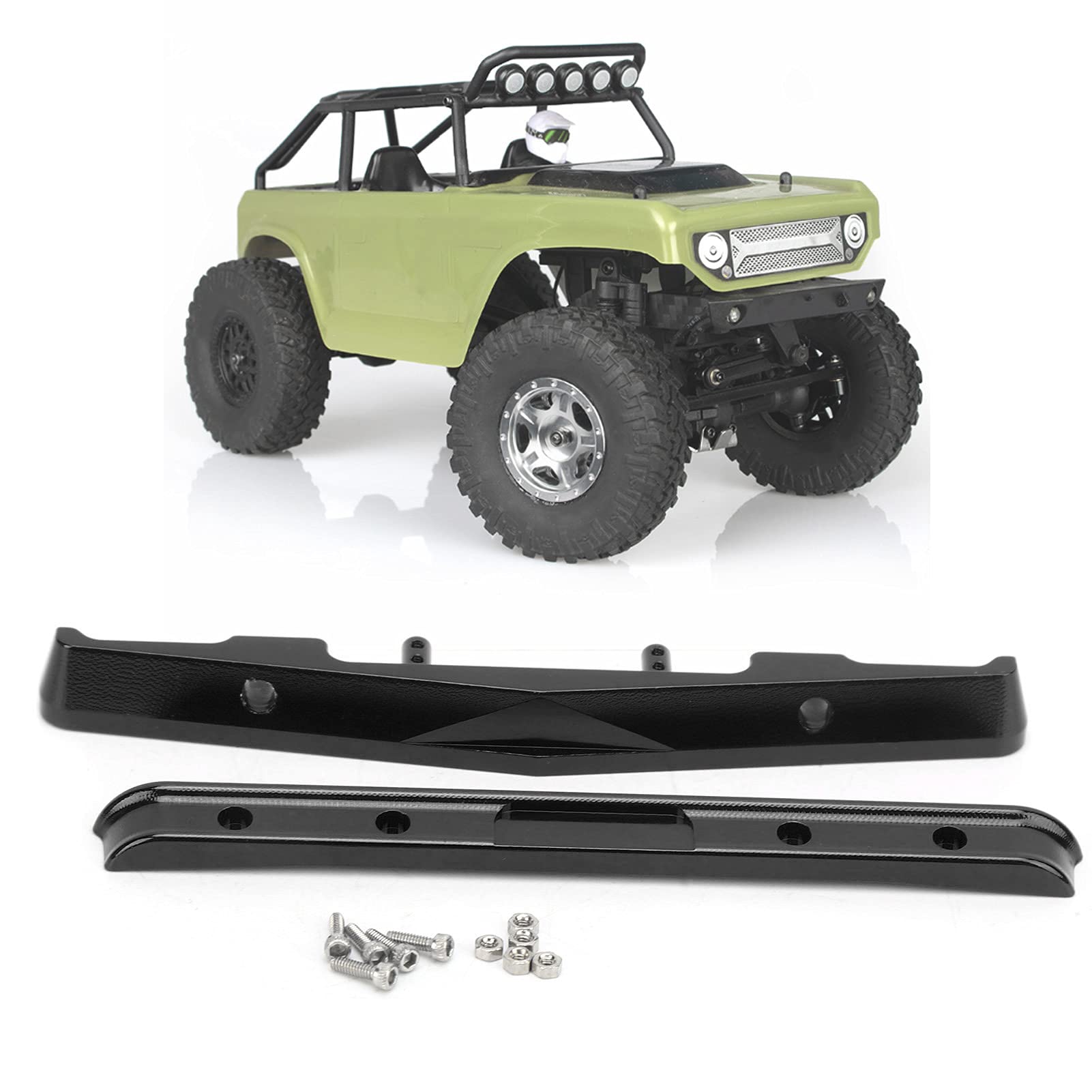 SCX24 RC Car Aluminum Alloy Front & Rear Bumper Set - Red Upgrade Parts for 90081 1/24 Scale Off-Road Crawler | Durable Protection for Rock Crawling & Trail Adventures