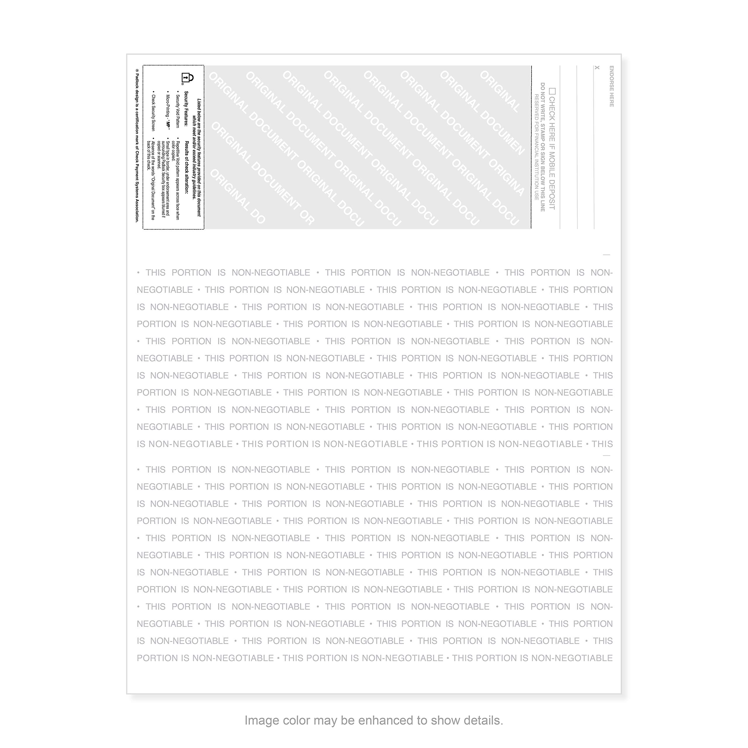 Laser/Computer Checks - Top Style Blank Check Stock (Grey Marble, 500 Sheets) for Business Accounting & Office Use