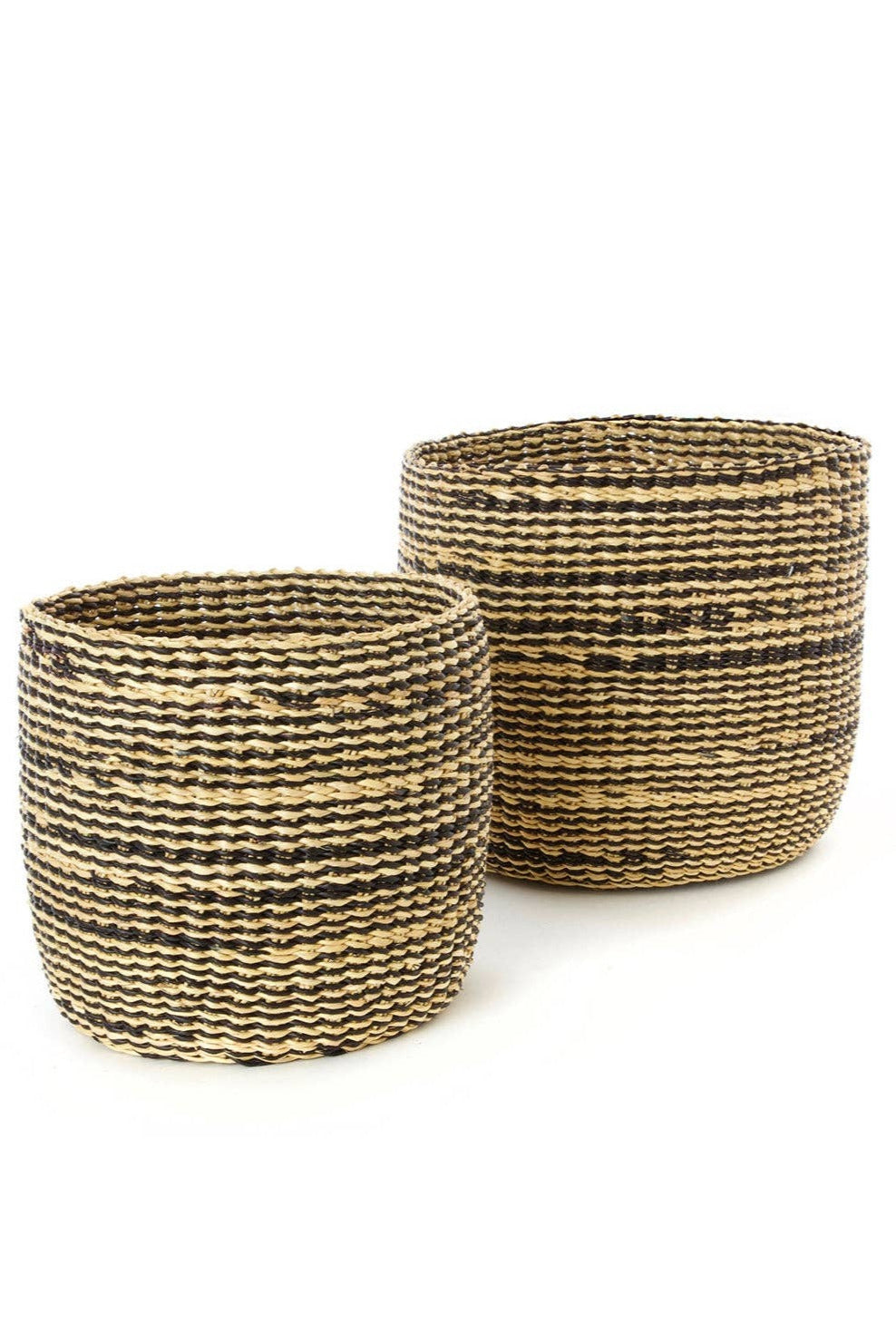 Veta Vera Grass Half Dip Basket - Handwoven Natural Fiber Storage Basket for Home Decor, Organizing, and Laundry - Perfect for Bathroom, Bedroom, and Nursery Organization