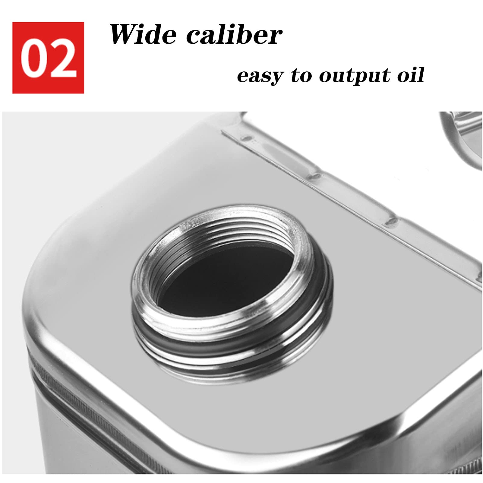 304 Stainless Steel Heavy Duty Metal Gasoline Container with Oil Guide Tube - Portable & Durable Diesel Fuel Storage Tank for Cars, Boats, Motorcycles, Emergency Kits & Outdoor Adventures