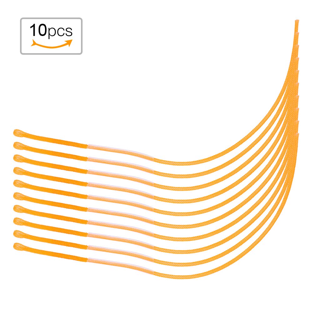 Ubersweet® 10PCS Fly Fishing Line - 30LB Yellow Braided Loop Line for Fly Fishing Tackle Accessories | Perfect for Trout, Bass, and Salmon Fishing in Rivers and Lakes
