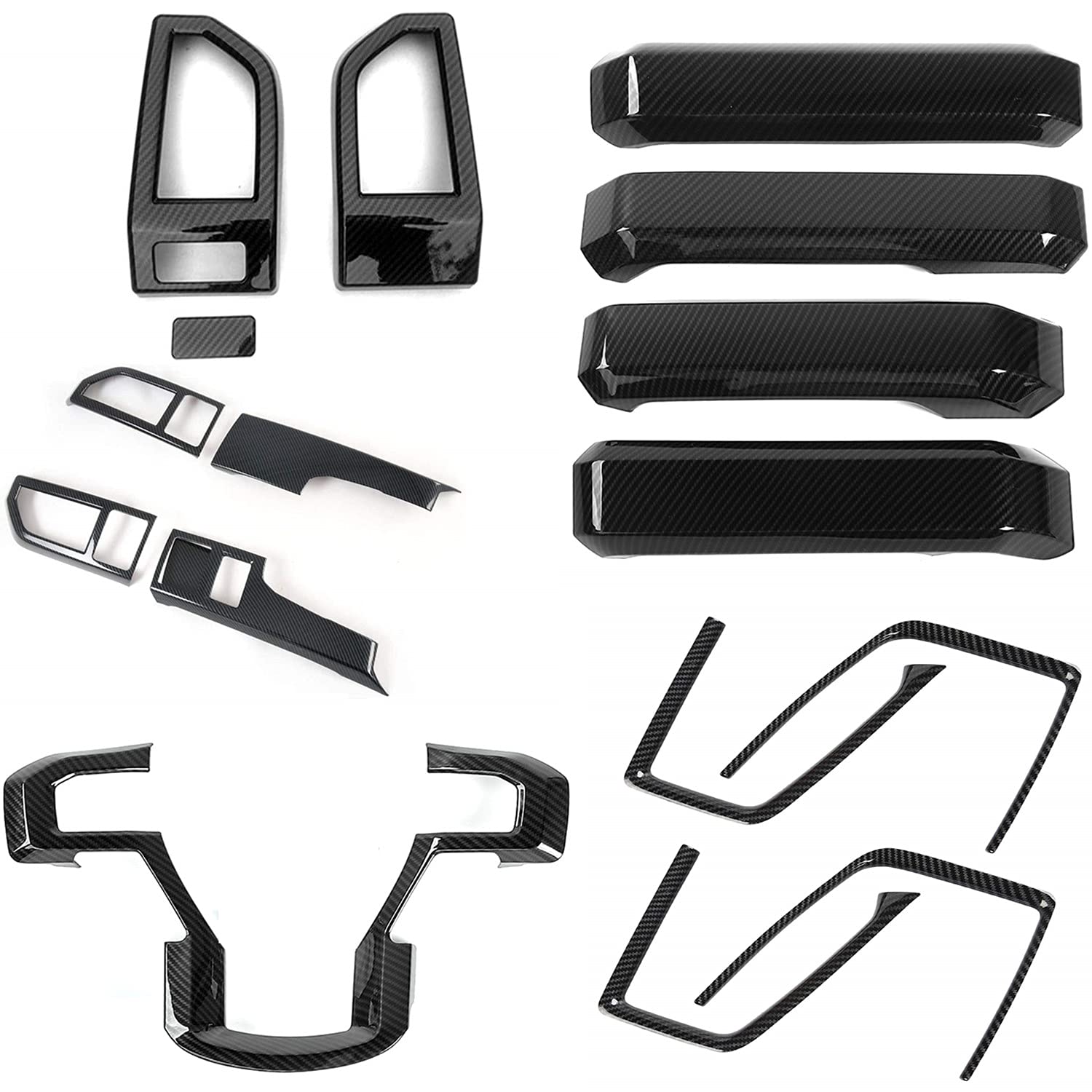 Ford F-150 F150 2015-2020 Interior Accessories Kit - 17pcs Steering Wheel Trim, Door Handle Decor, Air Vent Covers & Armrest Strips | Upgrade Your Truck Cabin Style for Road Trips & Daily Commutes