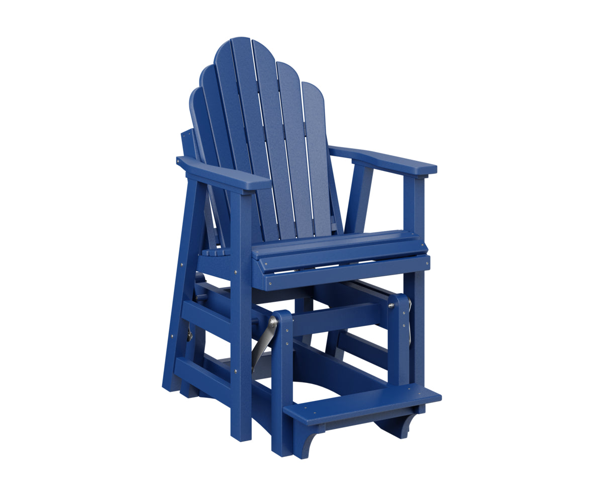 Berlin Gardens Cozi Back Single Counter Glider - Outdoor Patio Swivel Bar Stool for Kitchen Island, Deck & Poolside Relaxation
