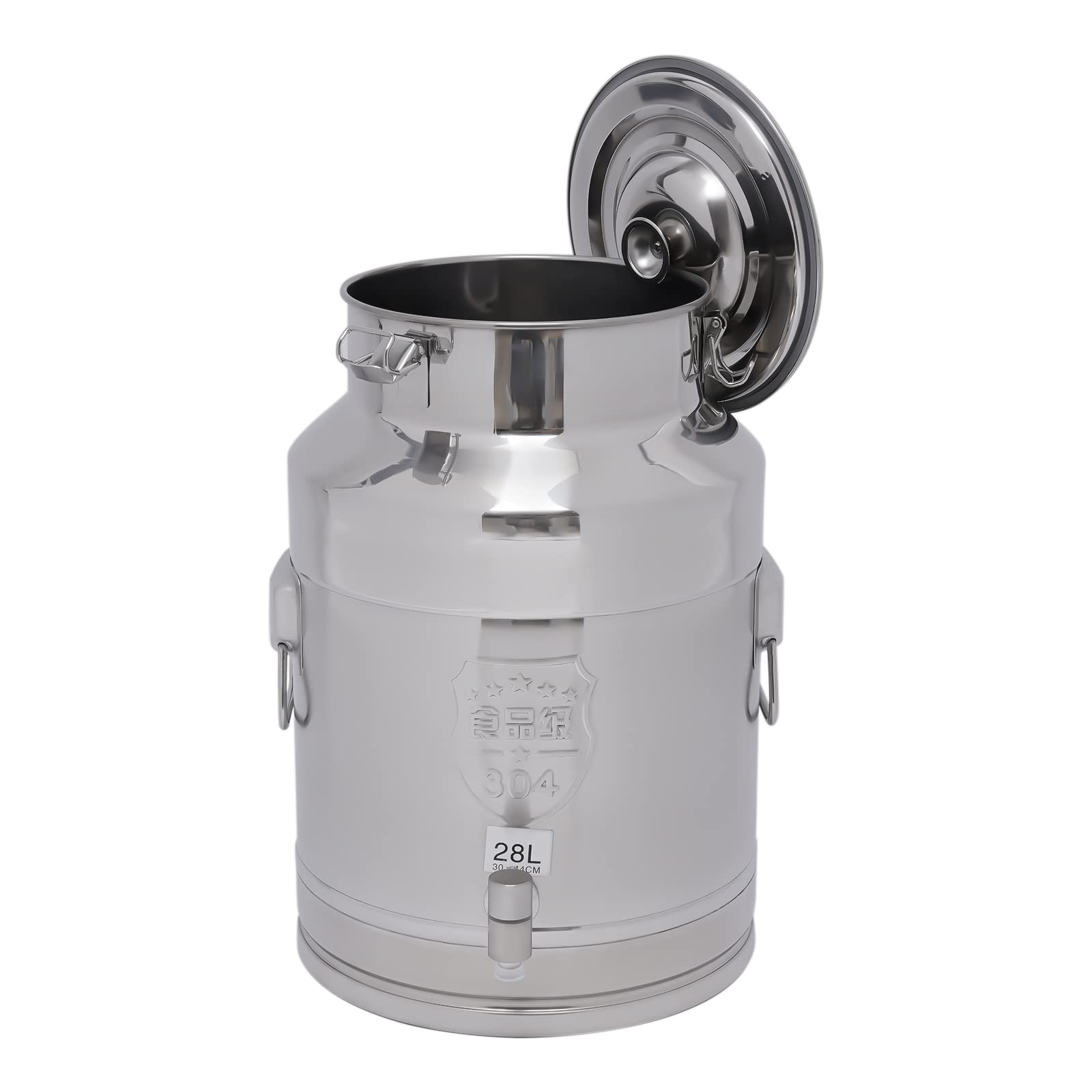 Eapmic 28L (7.4 Gallon) Stainless Steel Milk Can - Food Grade Wine & Milk Storage Bucket with Airtight Lid - Heavy Duty Dairy & Beverage Container for Home Brewing, Farm Use & Commercial Kitchens