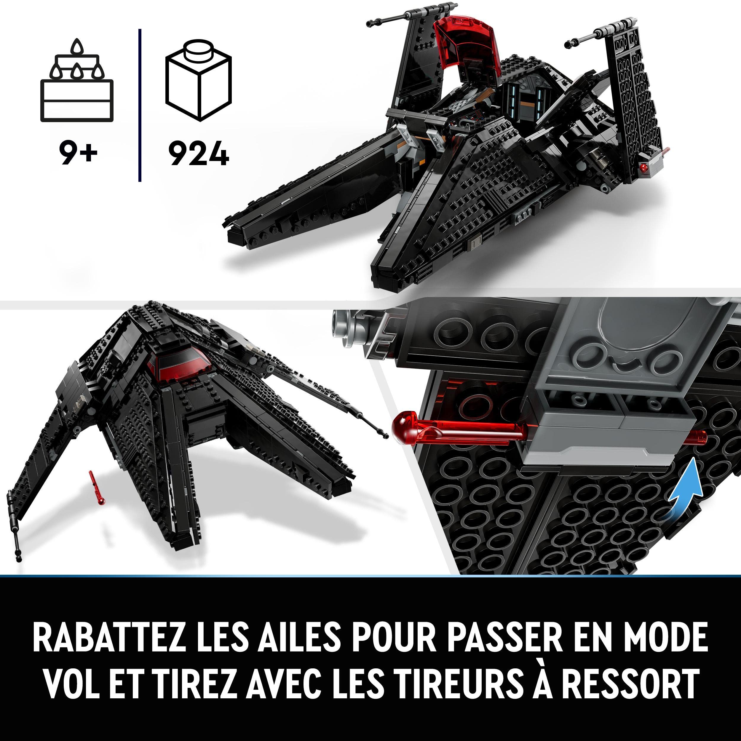 LEGO 75336 Star Wars Inquisitor Transport Scythe Galactic Adventure Building Set with Obi-Wan Kenobi Minifigure, Lightsabers & Starship - Perfect Gift for Kids Ages 9+ | Space Battles & Star Wars Play Scenes