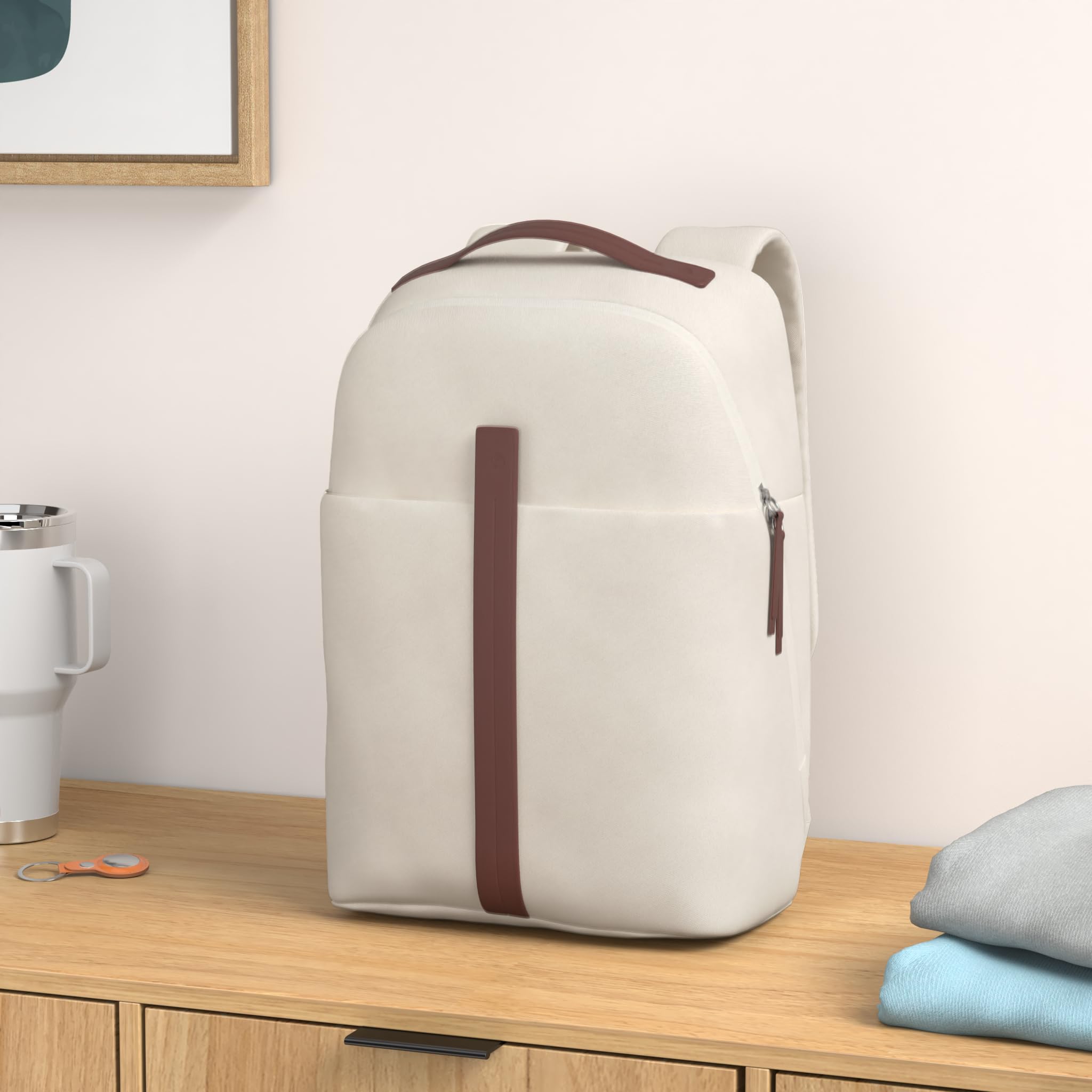 Samsonite Virtuosa Carry-On Travel Backpack with Padded Laptop Sleeve, Water-Resistant & Lightweight, Perfect for Business Trips & Air Travel, Off White
