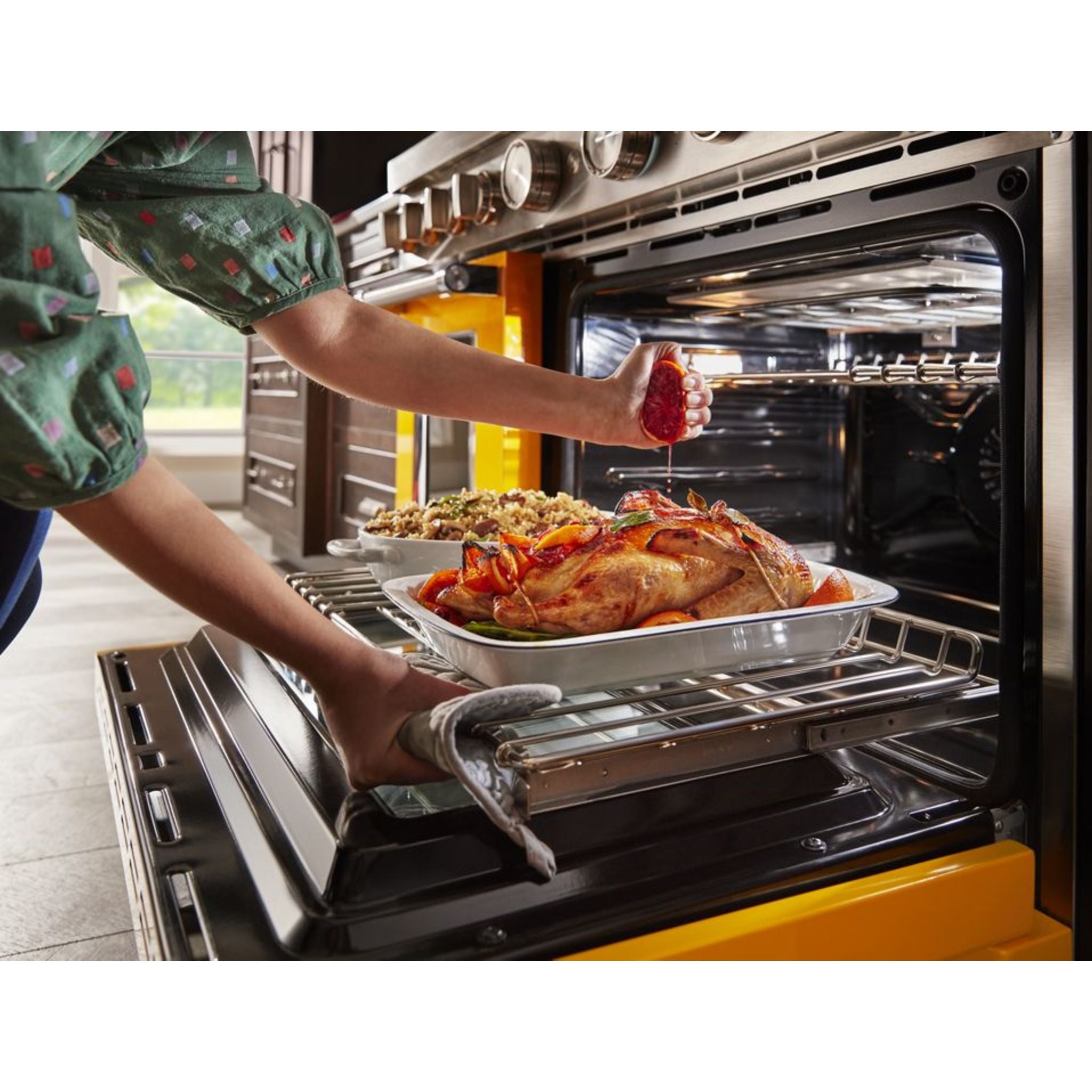 KitchenAid KFDC558JMB 30-Inch Dual Fuel Range with 5 Burners, Convection Oven & Blue Mist Finish - Perfect for Home Chefs & Modern Kitchens