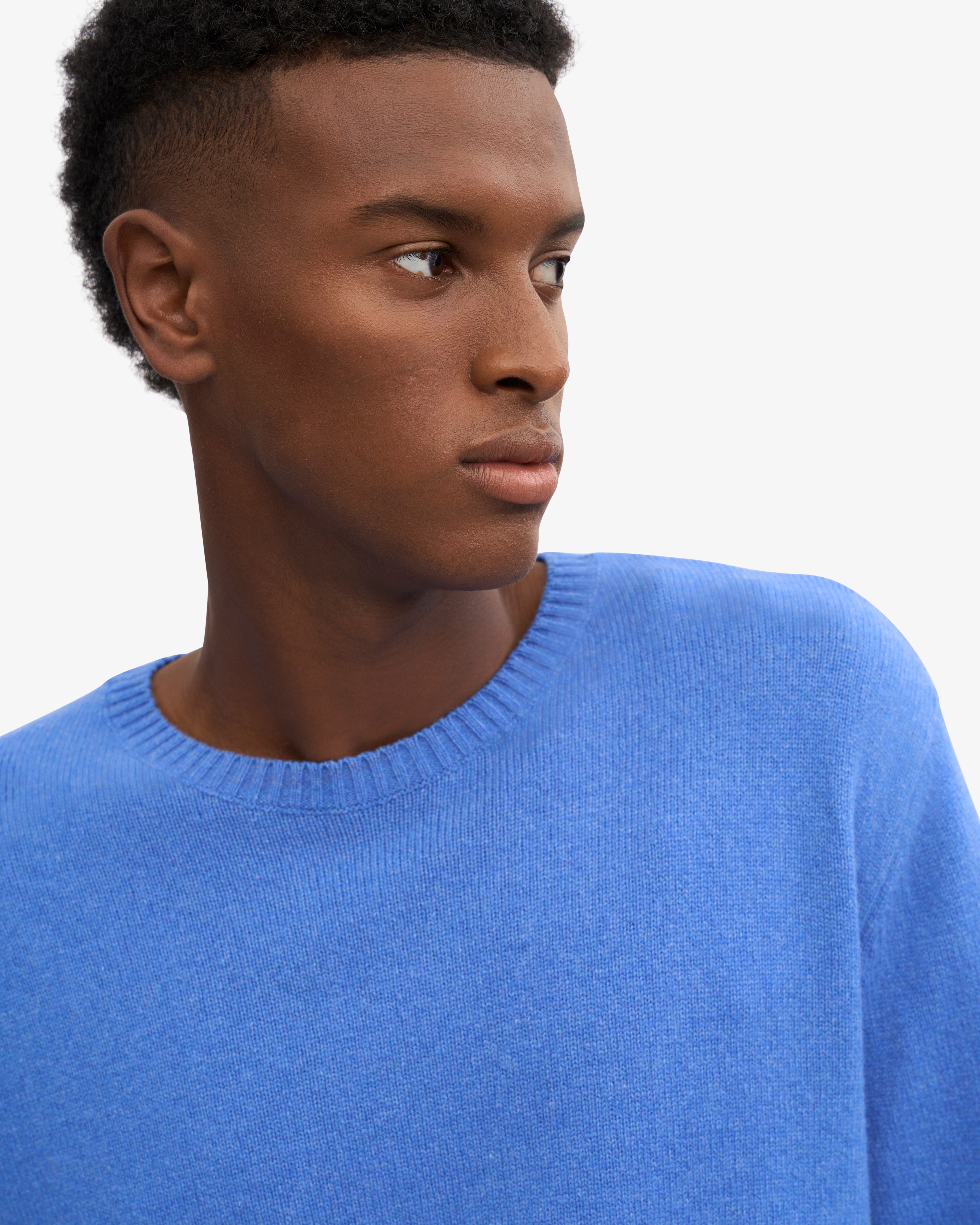 Classic Merino Wool Crew Neck Sweater for Men - Soft & Warm Pacific Blue Pullover - Perfect for Winter, Outdoor Activities & Casual Wear