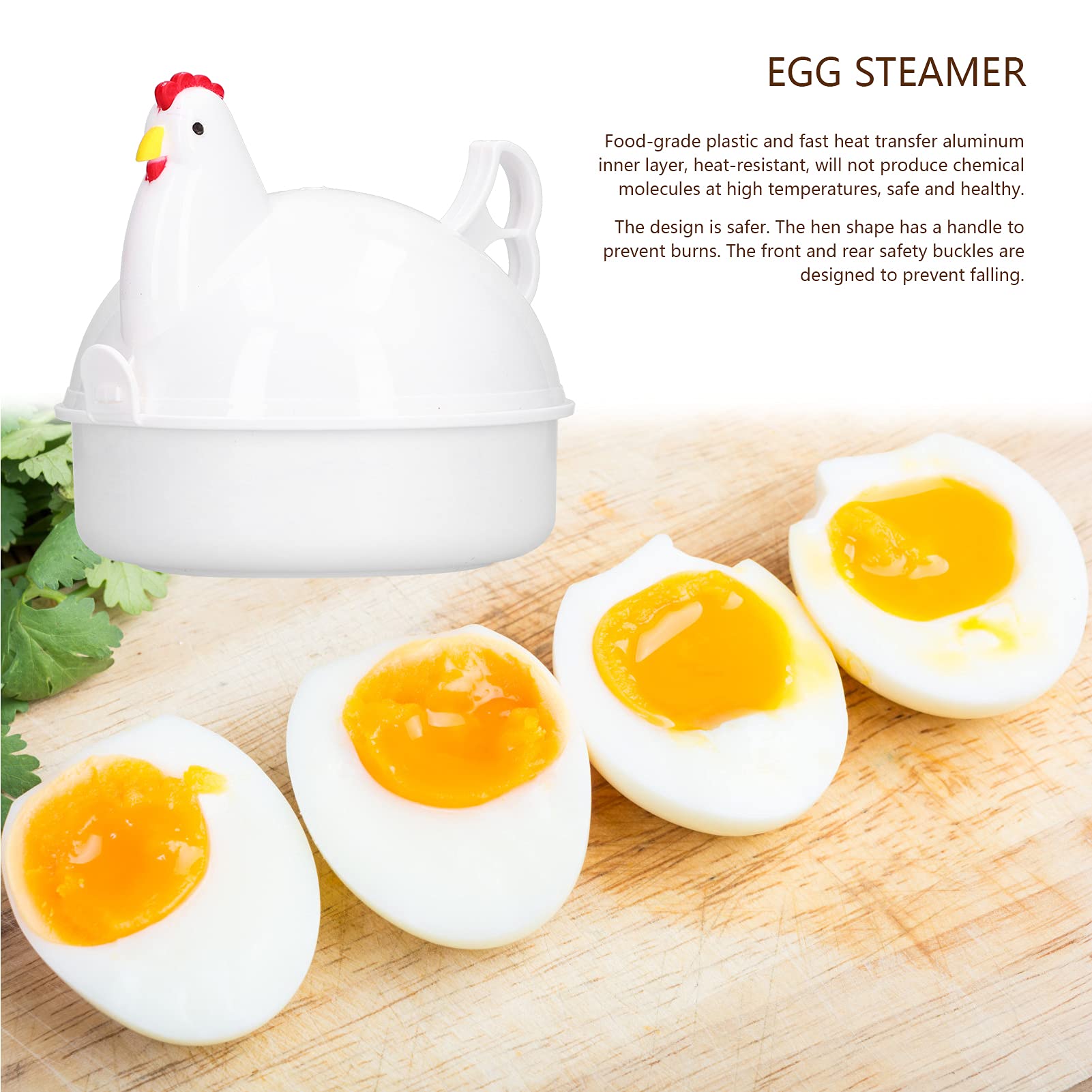 Electric Egg Steamer - 4-Slot Egg Cooker with Safety Buckles, Heat-Resistant White Design for Perfect Boiled Eggs - Ideal for Home Kitchen, Breakfast Meal Prep & Healthy Cooking