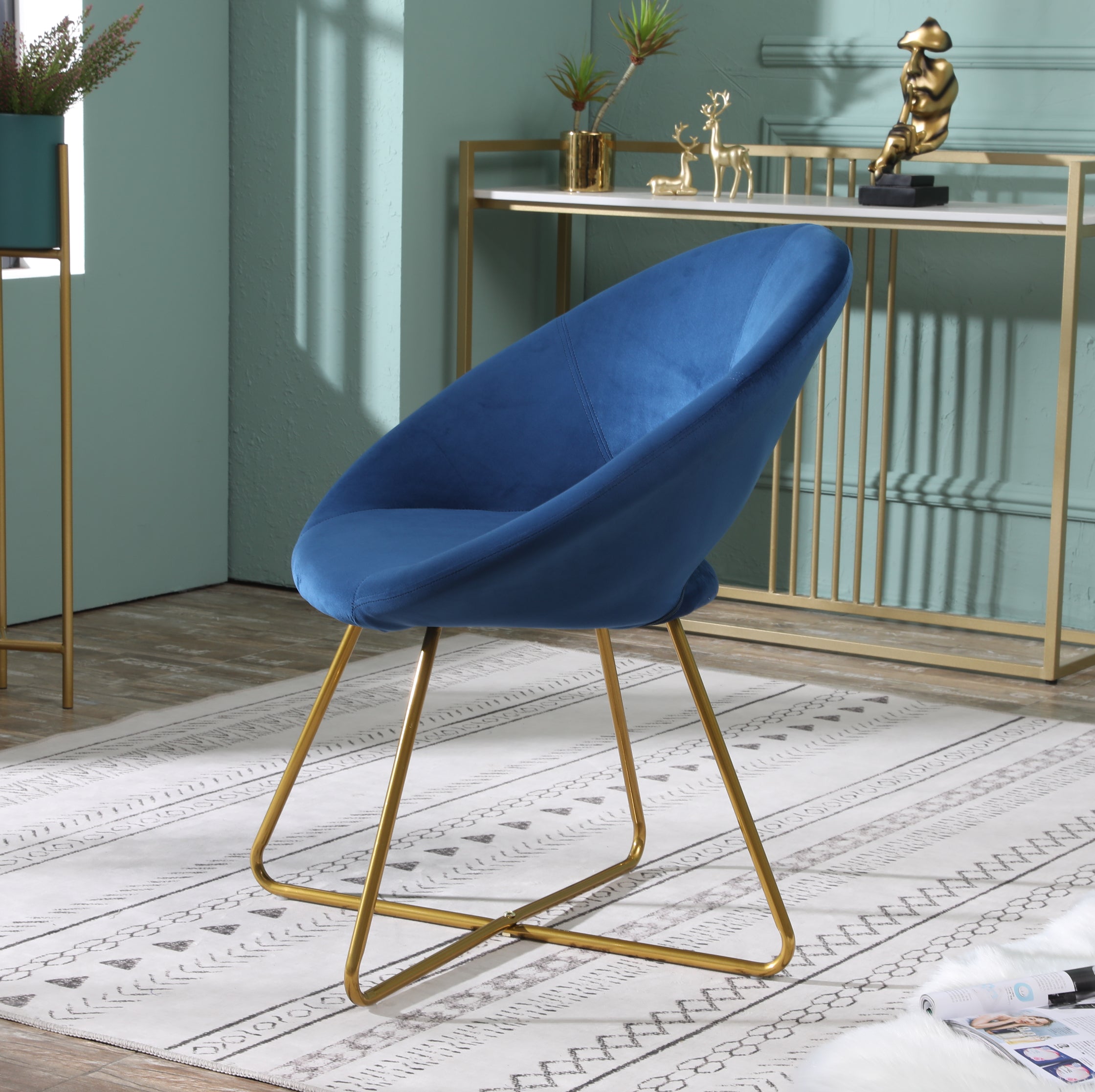 Roundhill Furniture Slatina Silky Velvet Upholstered Accent Chair - Modern Velvet Lounge Chair with Solid Wood Legs for Living Room, Bedroom & Office Decor