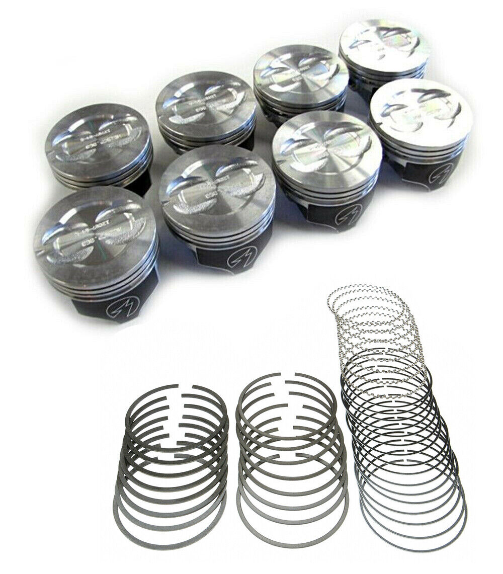 SPEED PRO Hypereutectic Dished Pistons with MOLY Rings Kit for Chevy 400 (Fits 5.7 Rods 030) - High Performance Engine Upgrade for Racing & Street Use