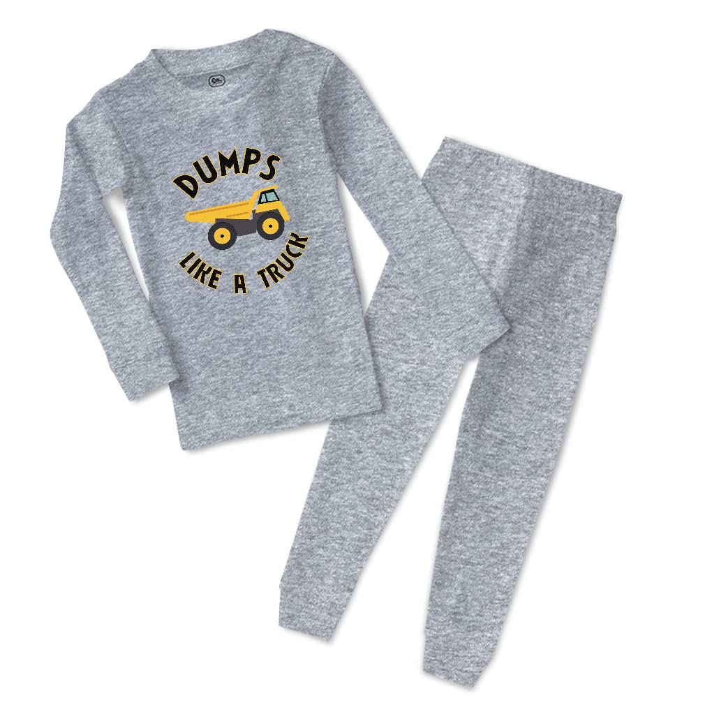 Custom Boy & Girl Cotton Toddler Pajamas - Dump Truck Print Snug Fit Sleepwear for Kids - Perfect for Bedtime, Playtime & Matching Family Pajama Sets
