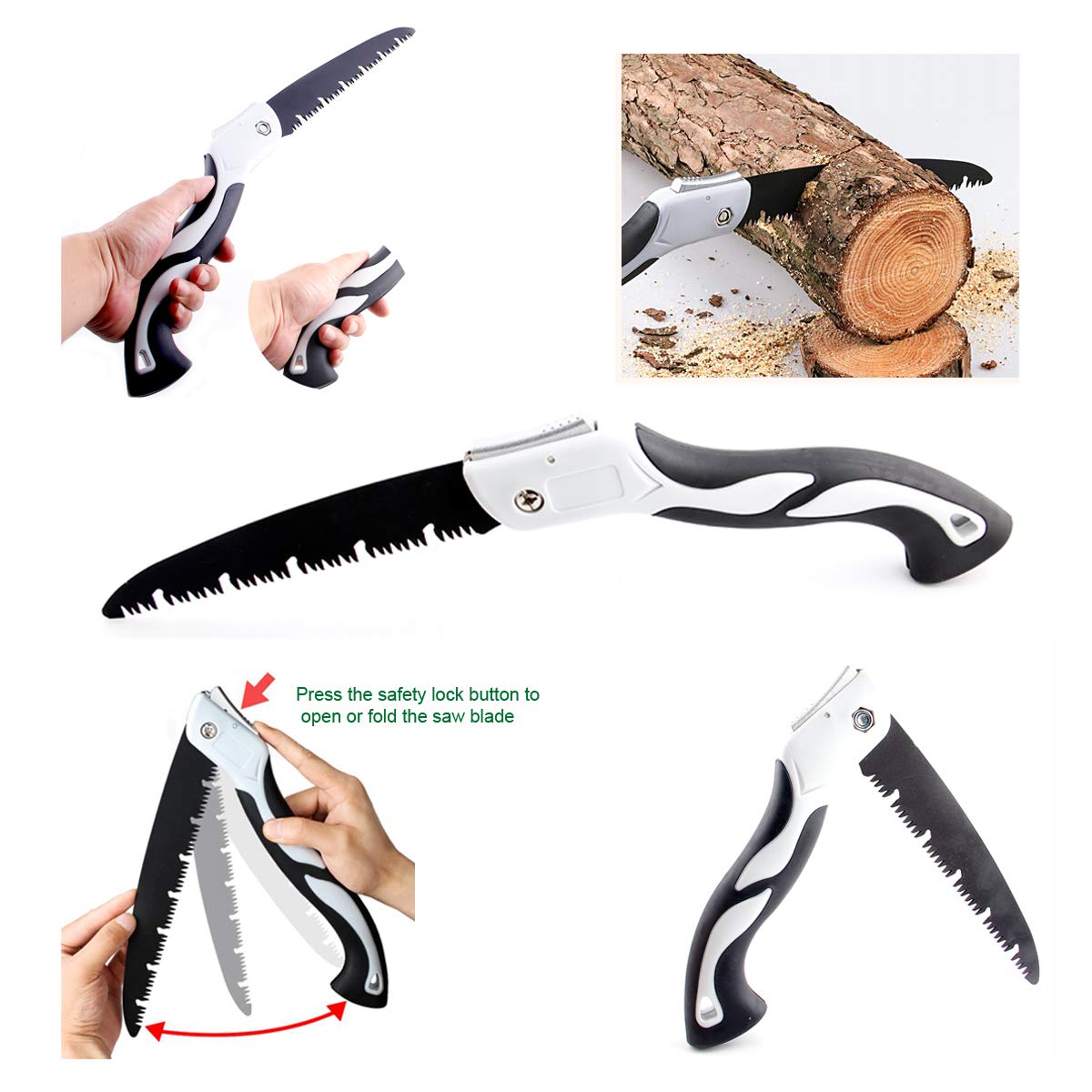 Portable Folding Hand Saw for Camping, Hiking & Gardening - 15.75 Inch Pruning Saw for Branches & Wood Cutting - Perfect for Outdoor Adventures & Yard Work