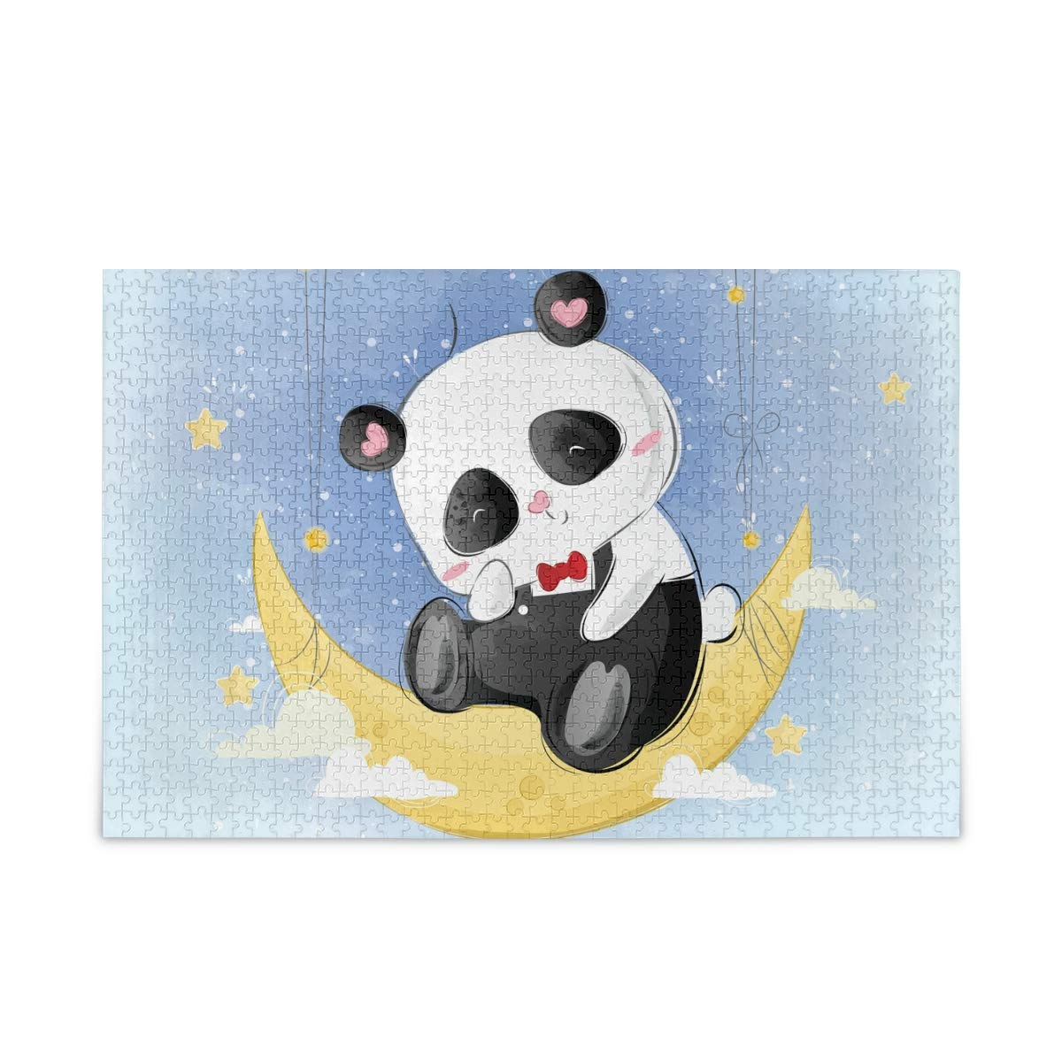 500-Piece Adult Jigsaw Puzzle - Cute Panda Moon Family Game | Educational Puzzle for Boys & Girls | Home Decor & Stress Relief Activity | Perfect for Family Game Nights & Classroom Learning