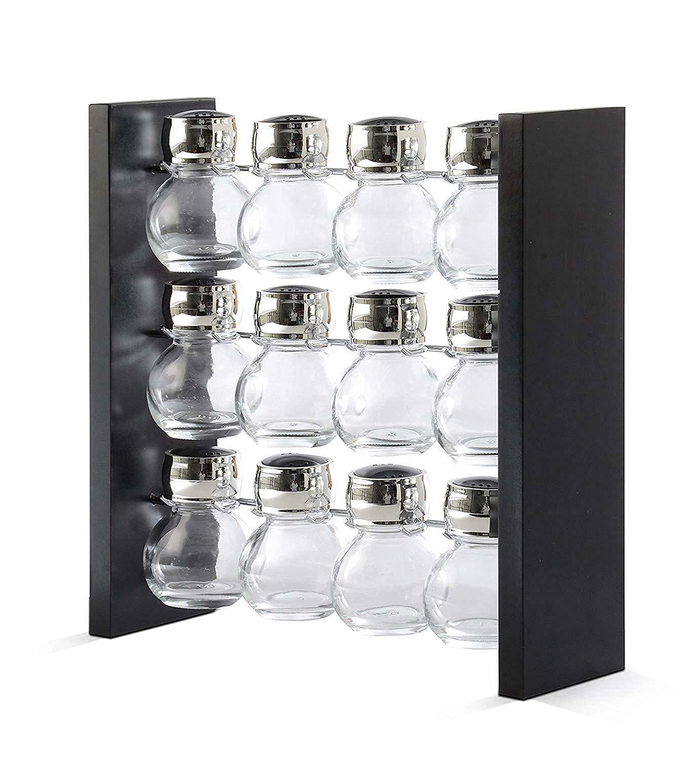 Premium 12-Piece Spice Bottle Set with Rack Stand - Sleek & Attractive Kitchen Organization Solution | Perfect for Pantry, Cabinet, and Countertop Storage | Essential Spice Rack Organizer for Home Chefs