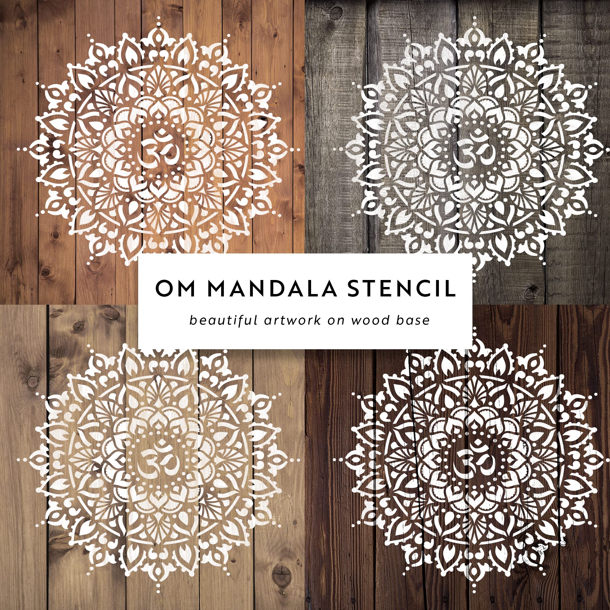 Om Mandala Stencil for Yoga & Home Decor - Reusable Wall Art Template, Spiritual Room Decoration, Perfect Gift for Yoga Lovers - Ideal for Meditation Spaces, Bedrooms & DIY Craft Projects