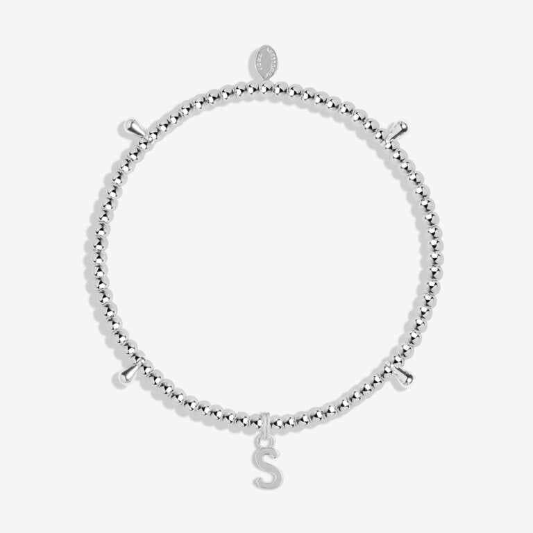 Joma Jewellery Alphabet 'S' Bracelet - Sterling Silver Letter Charm Bracelet for Women & Girls - Perfect for Gifts, Birthdays & Everyday Wear