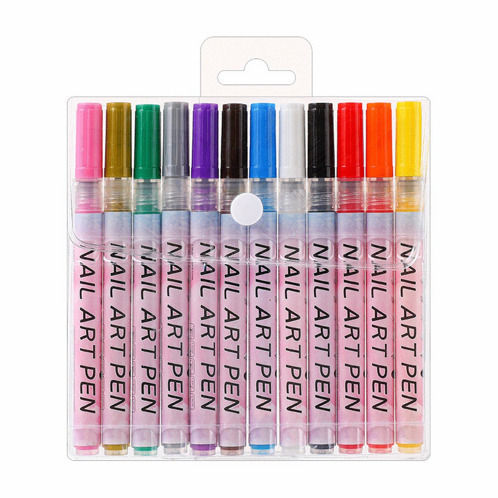 12 Colors Acrylic Nail Paint Pen Set - 30ml Nail Art Pencils for DIY Manicure, Compatible with Nail Machine, Perfect for Beginners & Professionals - Great for Home Salon, Nail Art Designs & Party Makeup (Purple-1, One Size)