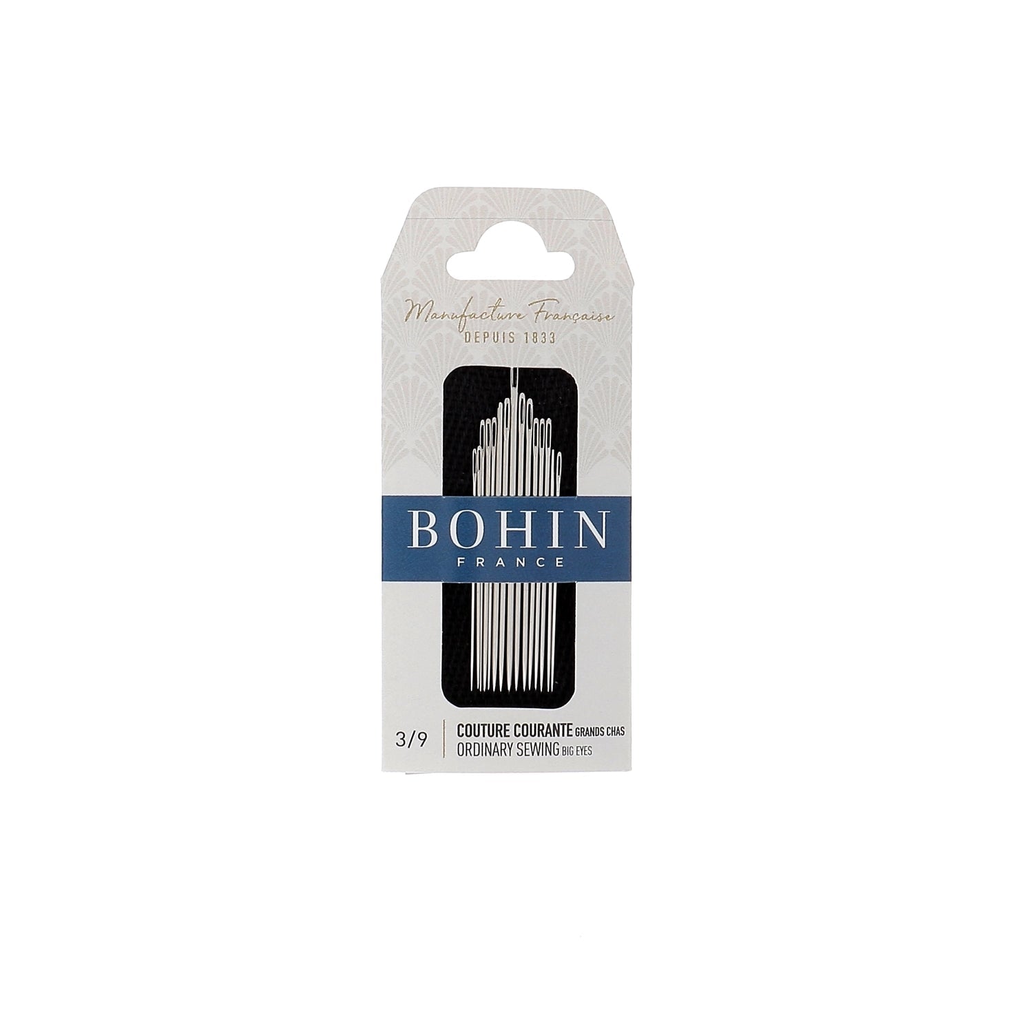 Bohin Sharp Hand Sewing Needles with Big Eye - Assorted Sizes (10-Pack) | Perfect for Quilting, Embroidery & Fabric Crafts | High-Quality Sewing Supplies for DIY Projects