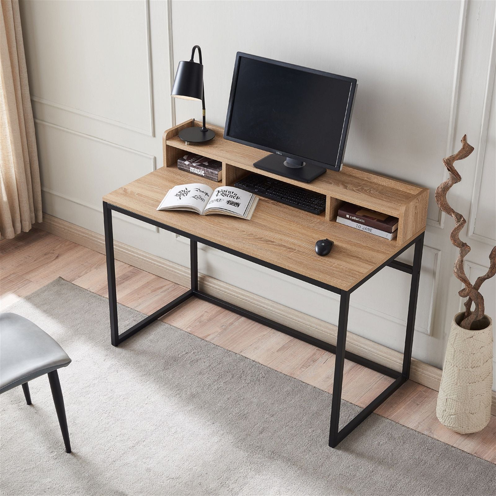 Woodstock Sally Office Desk 1200 - Light Oak Finish, Modern Home Office Furniture for Small Spaces | Perfect for Remote Work & Study