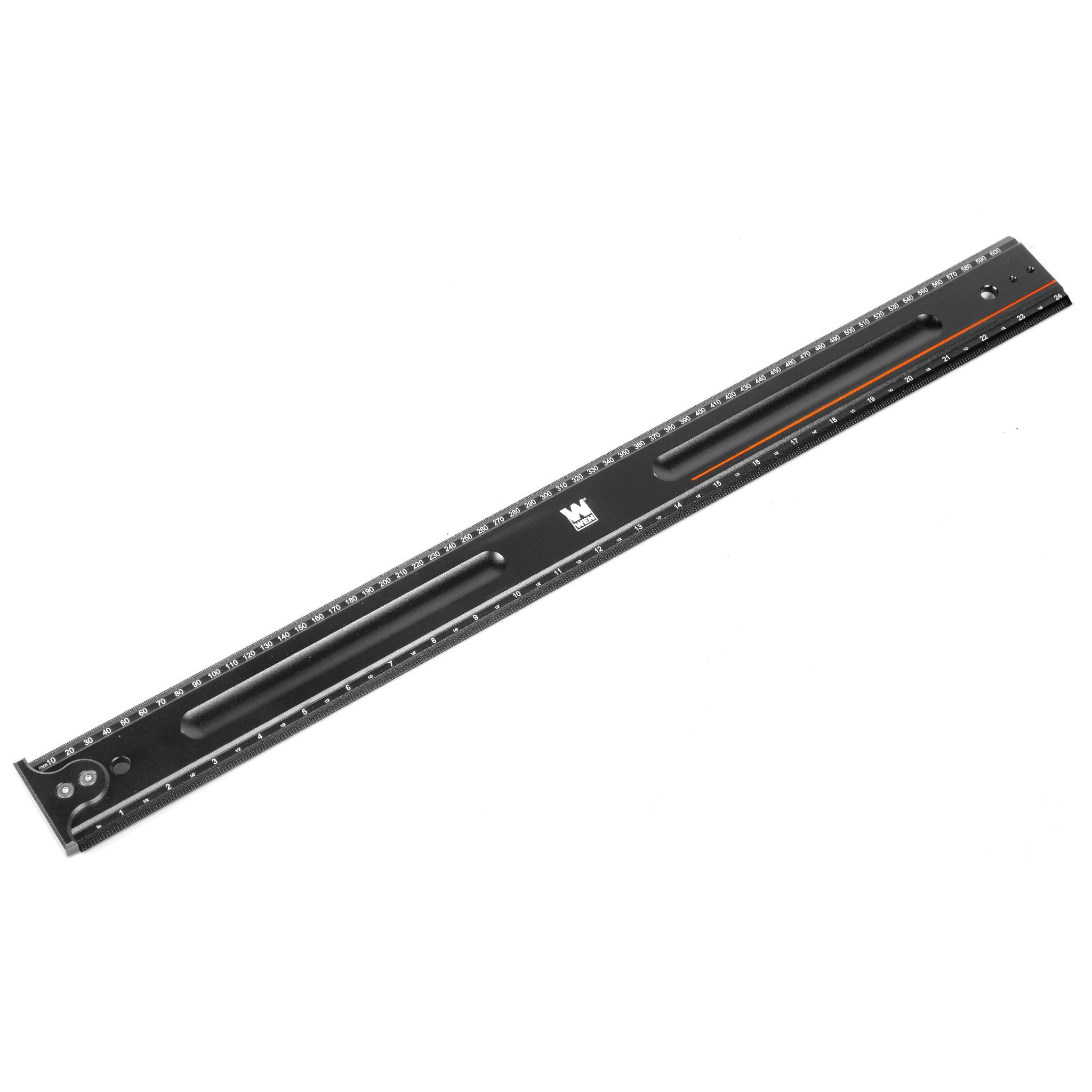 24 Inch Measuring Ruler with Hook Stop - WEN ME824R - Perfect for DIY Projects, Woodworking, and Home Improvement Tasks