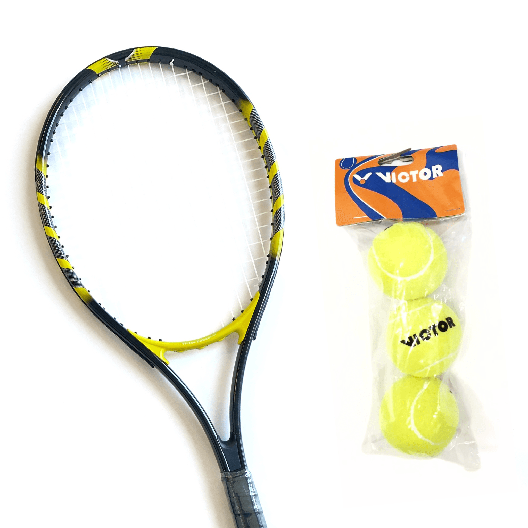Victor Enhancer Tennis Racket Set - Professional Tennis Racket with Premium Grip & Shock Absorber - Perfect for Beginners & Advanced Players - Ideal for Court Training & Competitive Matches