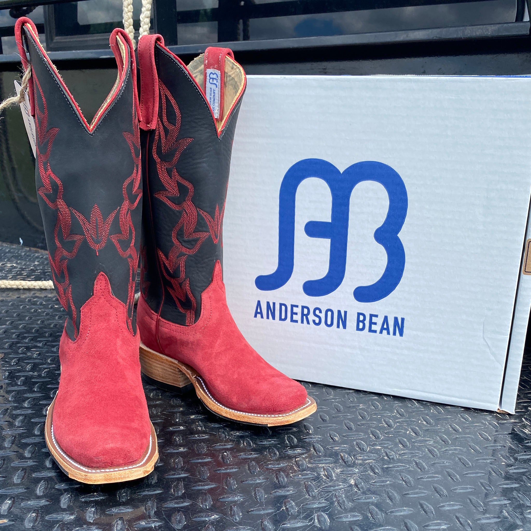 Anderson Bean Men's Firebird Suede Boots - Western Cowboy Boots for Men, Genuine Suede Leather, Comfortable & Durable - Perfect for Rodeo, Country Music Festivals & Casual Wear