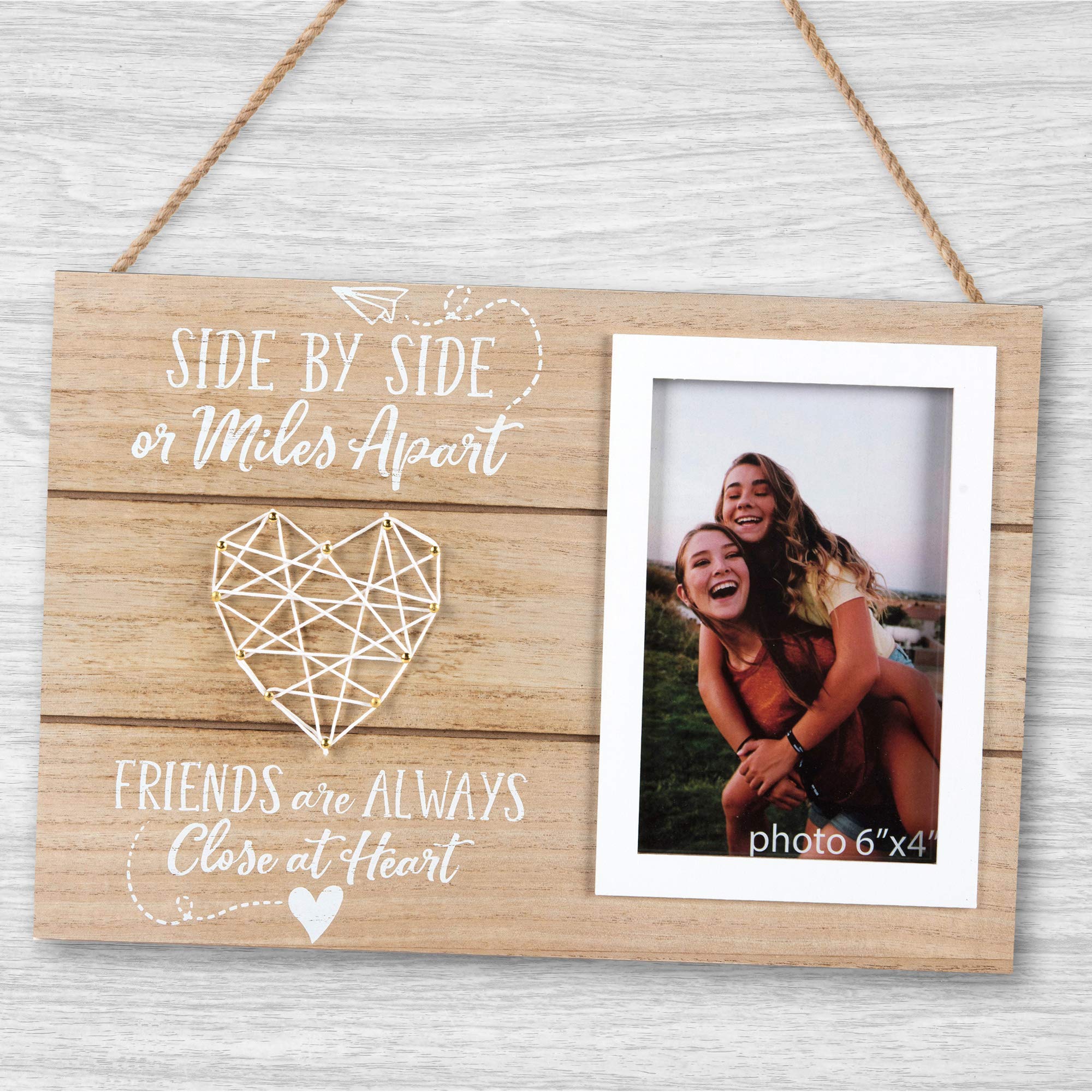 Best Friends Picture Frame Gift - Long Distance Friendship Gifts for BFF - 6x4 Inch Cute Photo Frame for Women, Besties, and Best Friends - Perfect for Birthdays, Anniversaries & Home Decor