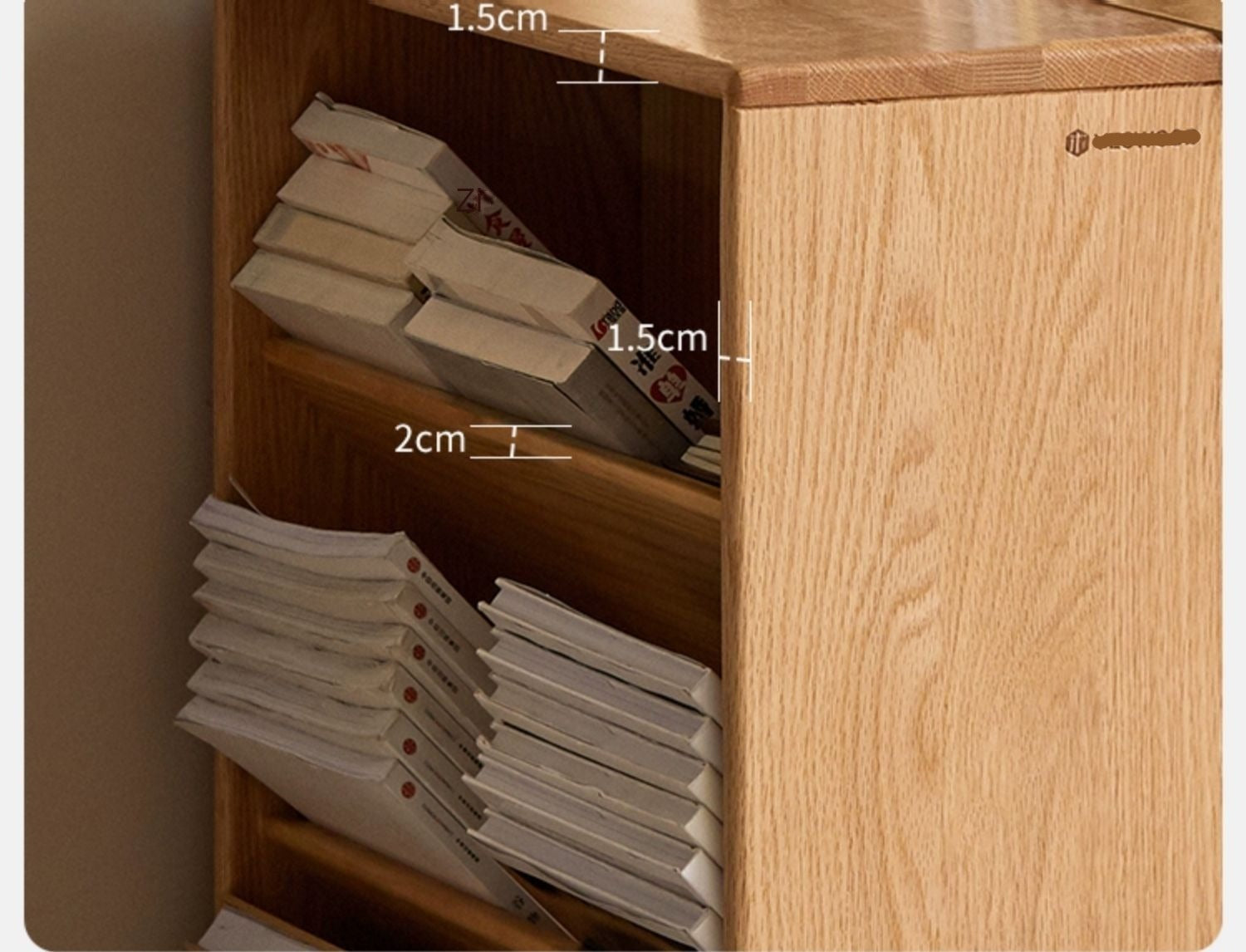 Oak Solid Wood Small Wall-Mounted Book Rack - Space-Saving Bookshelf for Living Room, Bedroom & Office Organization