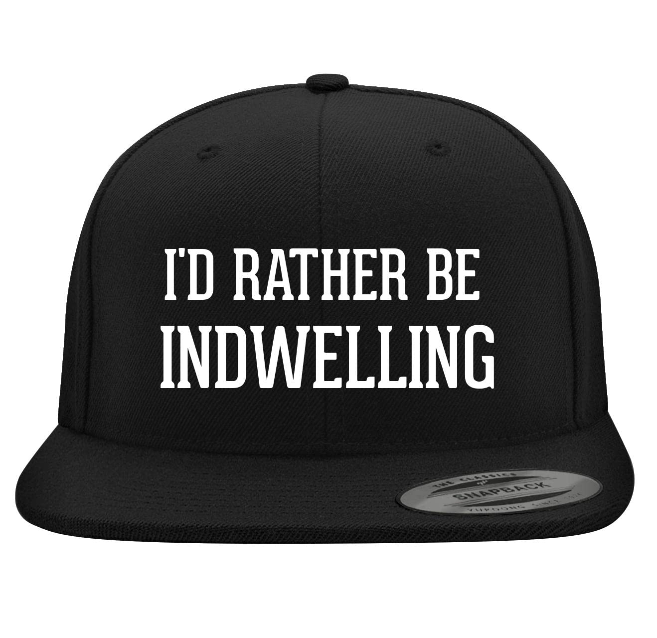 BH Cool Designs 'I'd Rather Be Indwelling' Embroidered Snapback Hat - Yupoong 6089 Structured Flat Bill Baseball Cap for Men & Women | Trendy Streetwear, Casual Outfits, Sports Events