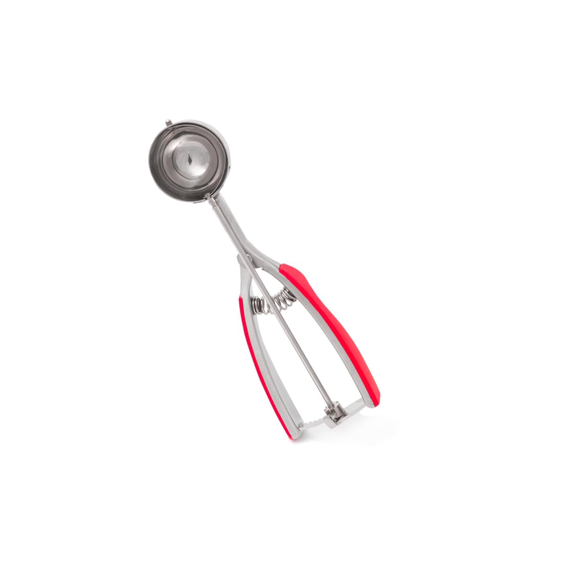 Stainless Steel Ice Cream Scooper with Trigger - Ergonomic Red Grip for Easy Scooping - Perfect for Ice Cream, Cupcake Batter, Mashed Potatoes & Rice - Ideal for Home Kitchens, Bakeries & Ice Cream Shops