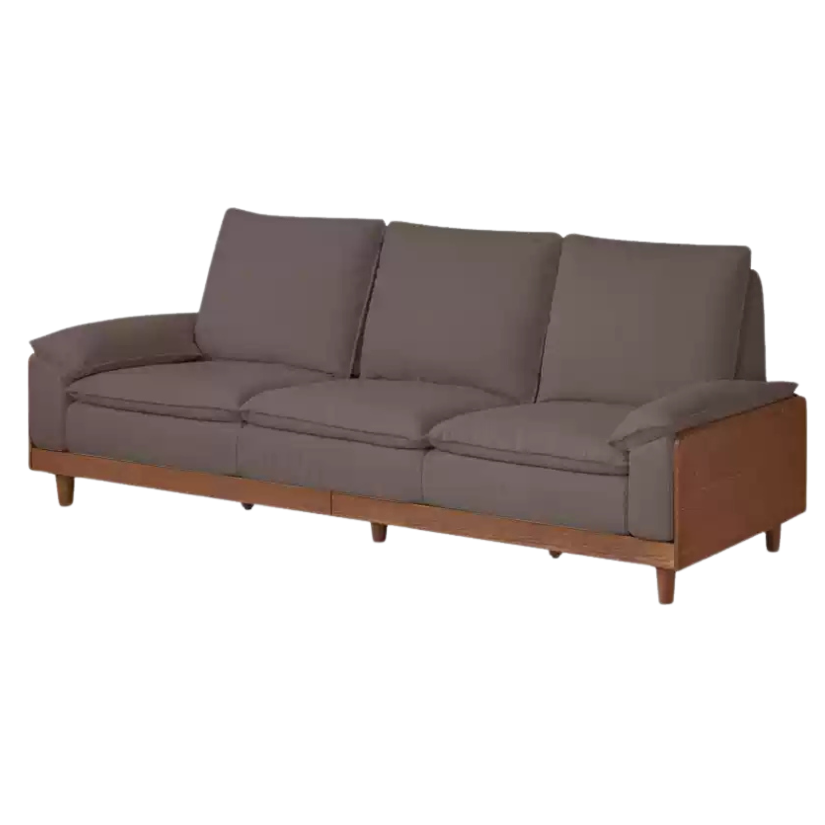 Premium Black Walnut & Ash Solid Wood High Back Sofa - Modern Farmhouse Living Room Furniture for Comfortable Seating & Relaxation - Perfect for Home, Office, or Lounge Areas