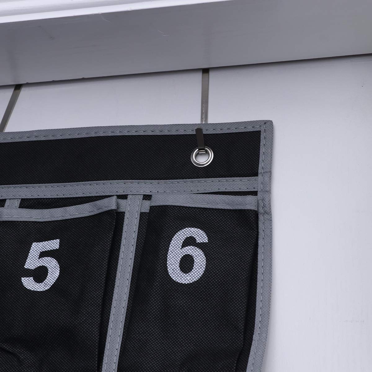 NUOBESTY 30-Pocket Hanging Organizer with Numbered Pockets - Black Wall Chart for Classroom, Office & Home - Perfect for Cell Phones, Pens, Sundries & School Supplies Storage