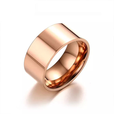 Elegant Rose Gold Wide Band Ring for Women - Trendy Fashion Jewelry Gift for Her - Perfect for Weddings, Parties & Everyday Wear