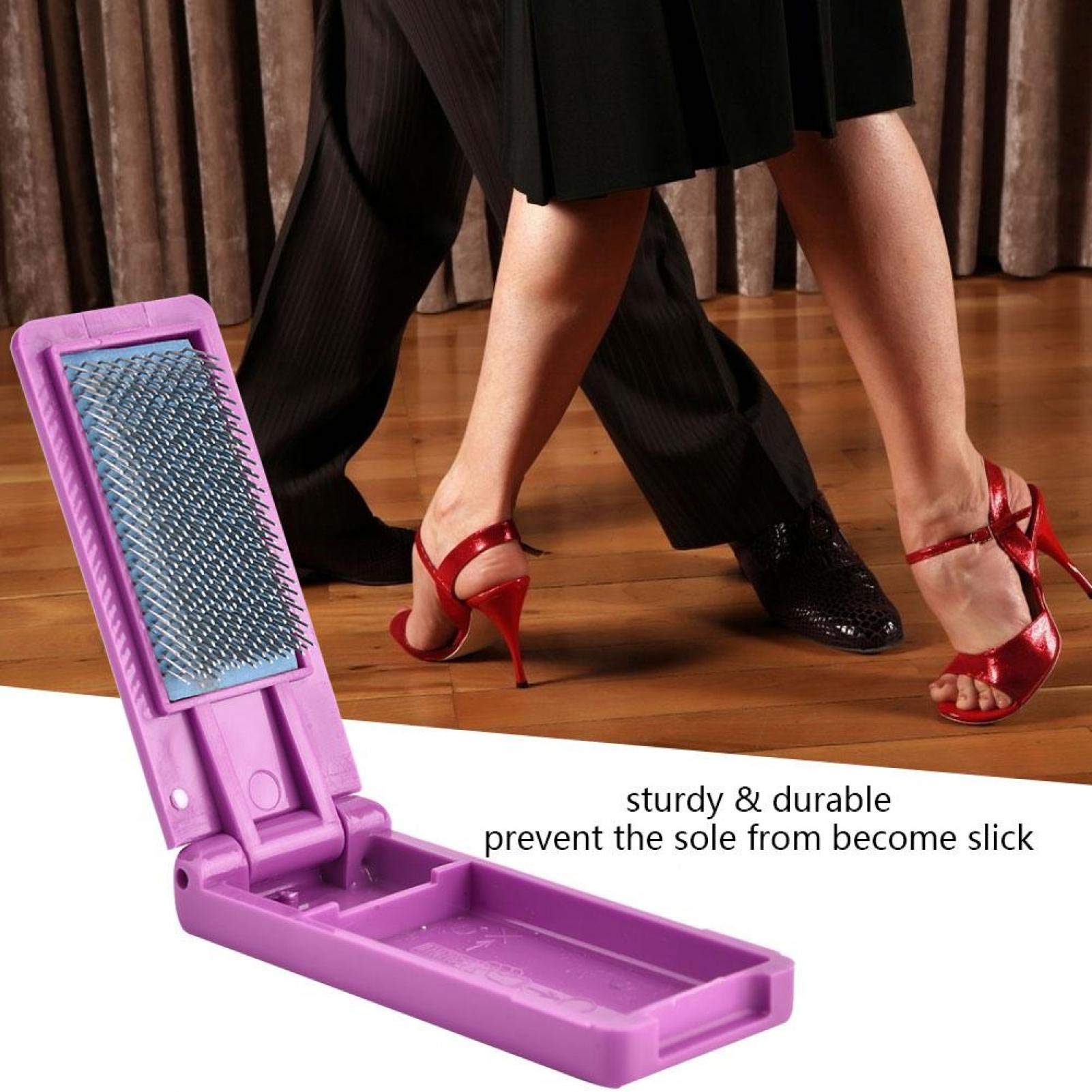 Professional Ballroom Dance Shoe Brush with Suede Sole - Foldable Wire Brush for Cleaning & Reviving Suede Soles | Perfect for Latin, Tango & Ballroom Dance Shoes Maintenance