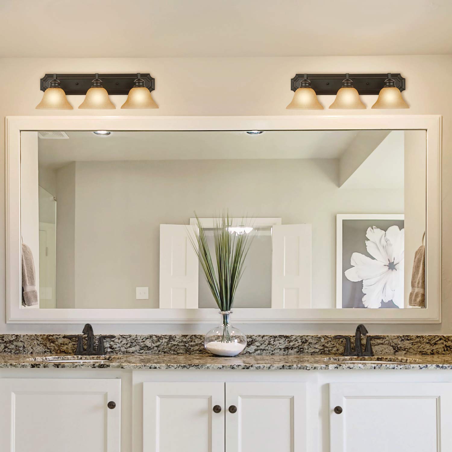 Design House 509042 Bristol 3-Light Vanity Light in Oil Rubbed Bronze - Perfect for Bathroom Makeup Mirror Lighting & Bedroom Dressing Area