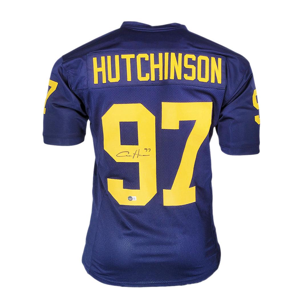 Authentic Aidan Hutchinson Signed Michigan Wolverines College Football Jersey - Beckett Certified - Perfect for Collectors, Fans & Sports Memorabilia Displays