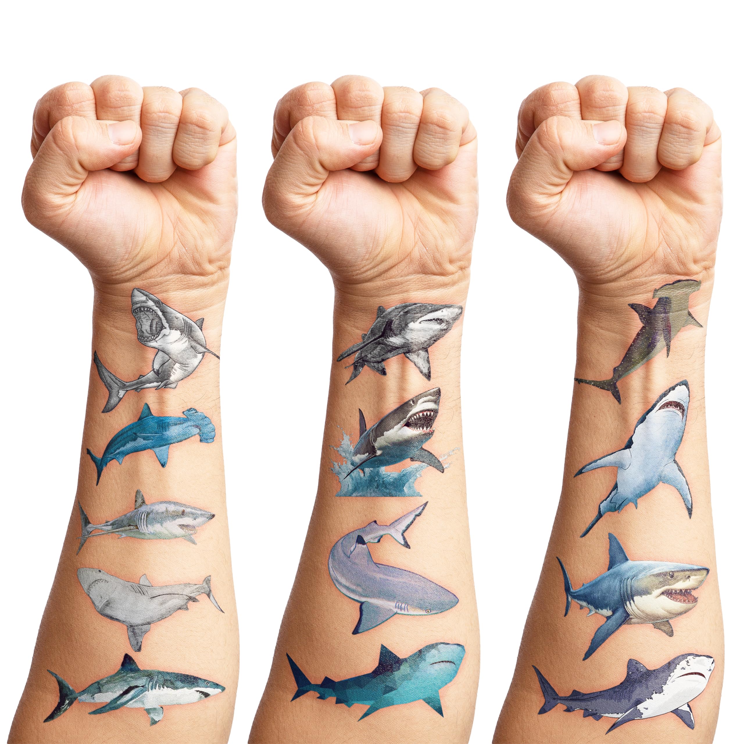 Shark Temporary Tattoos 118pcs - Kids & Adults for Parties, Rewards & Decor